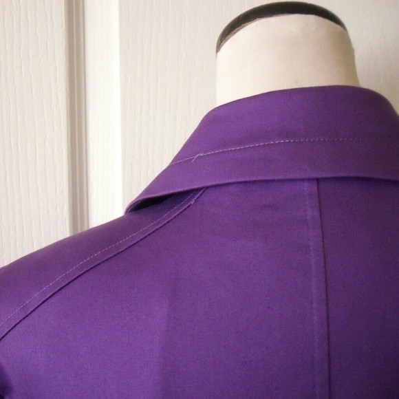 PURPLE BLAZER STRETCH SATIN COTTON FULLY LINED SIZE 8 P WOMENS - Picture 5 of 8